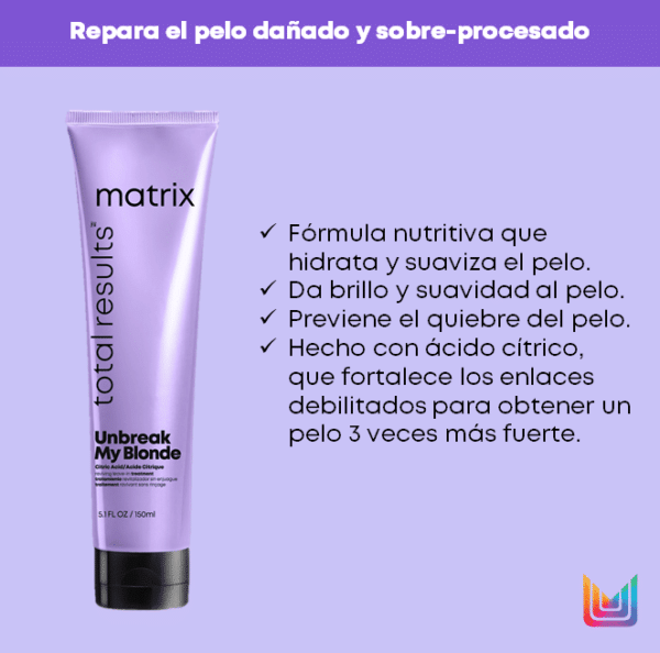 Crema Leave In Unbreak My Blonde x 150ml. Total Results Matrix - Imagen 3