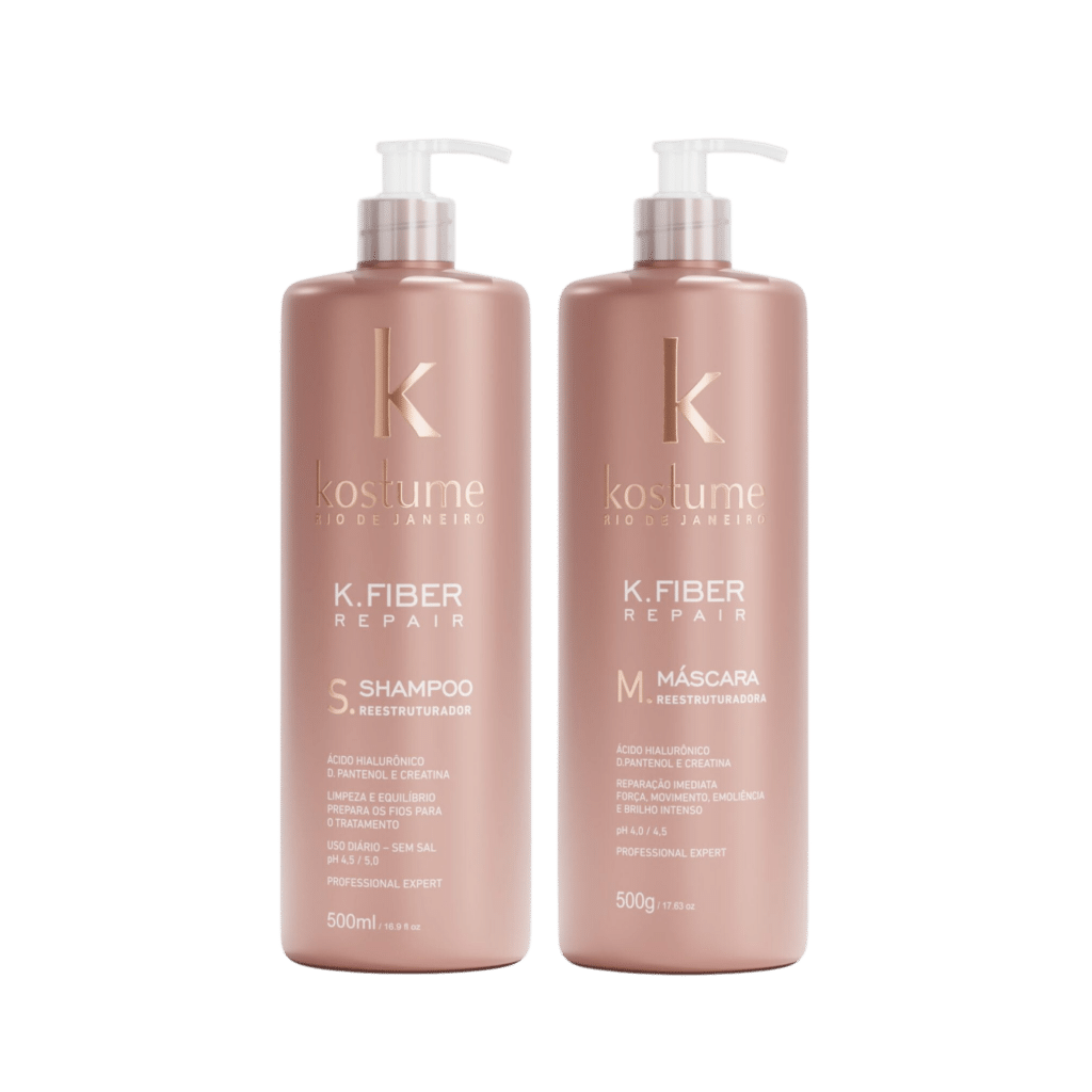 Kit Shampoo y Mascara Reestaurador KFiber Kostume x 500ml. 1001 Bellezas